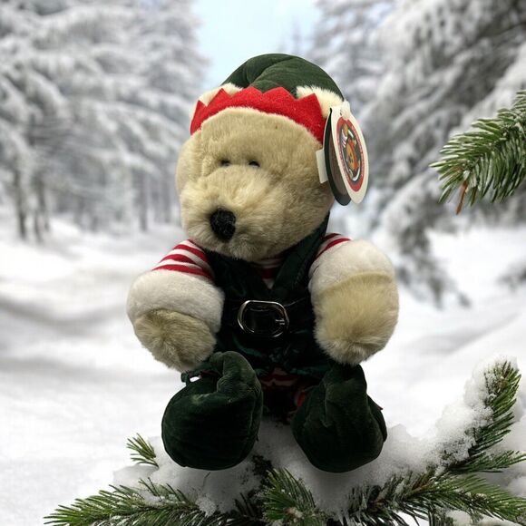 Starbucks Bearista Bear Holiday Elf 2001 Plush Stuffed Animal with Hang Tags - Picture 1 of 6